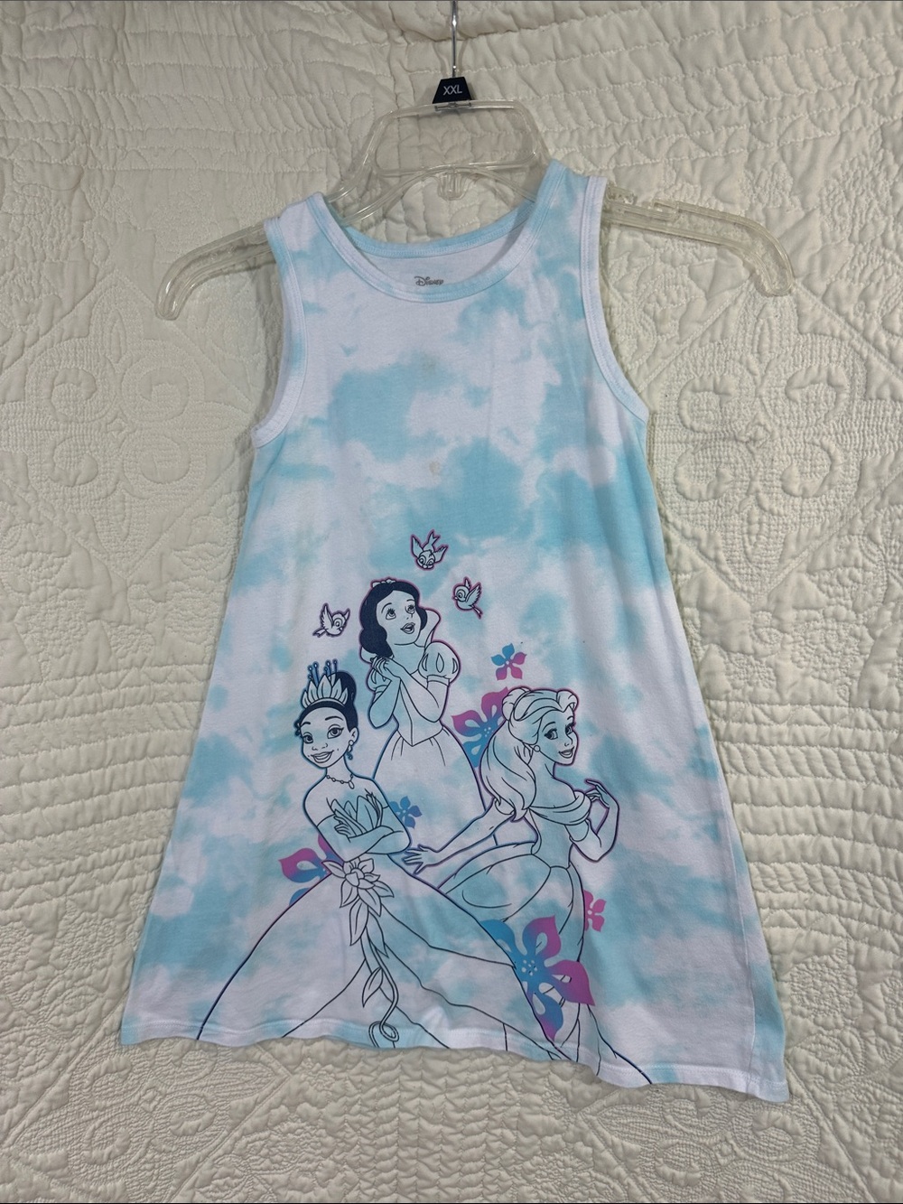 Disney Jumping Beans Girls Size 6 Blue & White Tie-Dye Princess Tank Dress